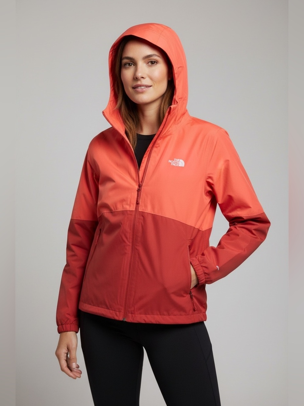 The North Face Coral/Terracotta Hooded Windbreaker